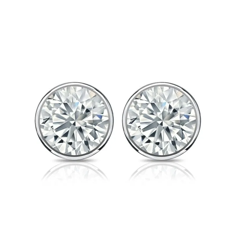 Auriya 1.70ctw Round Diamond Stud Earrings Bezel-set 18k Gold - Certified sold by Zulily product image thumbnail 5