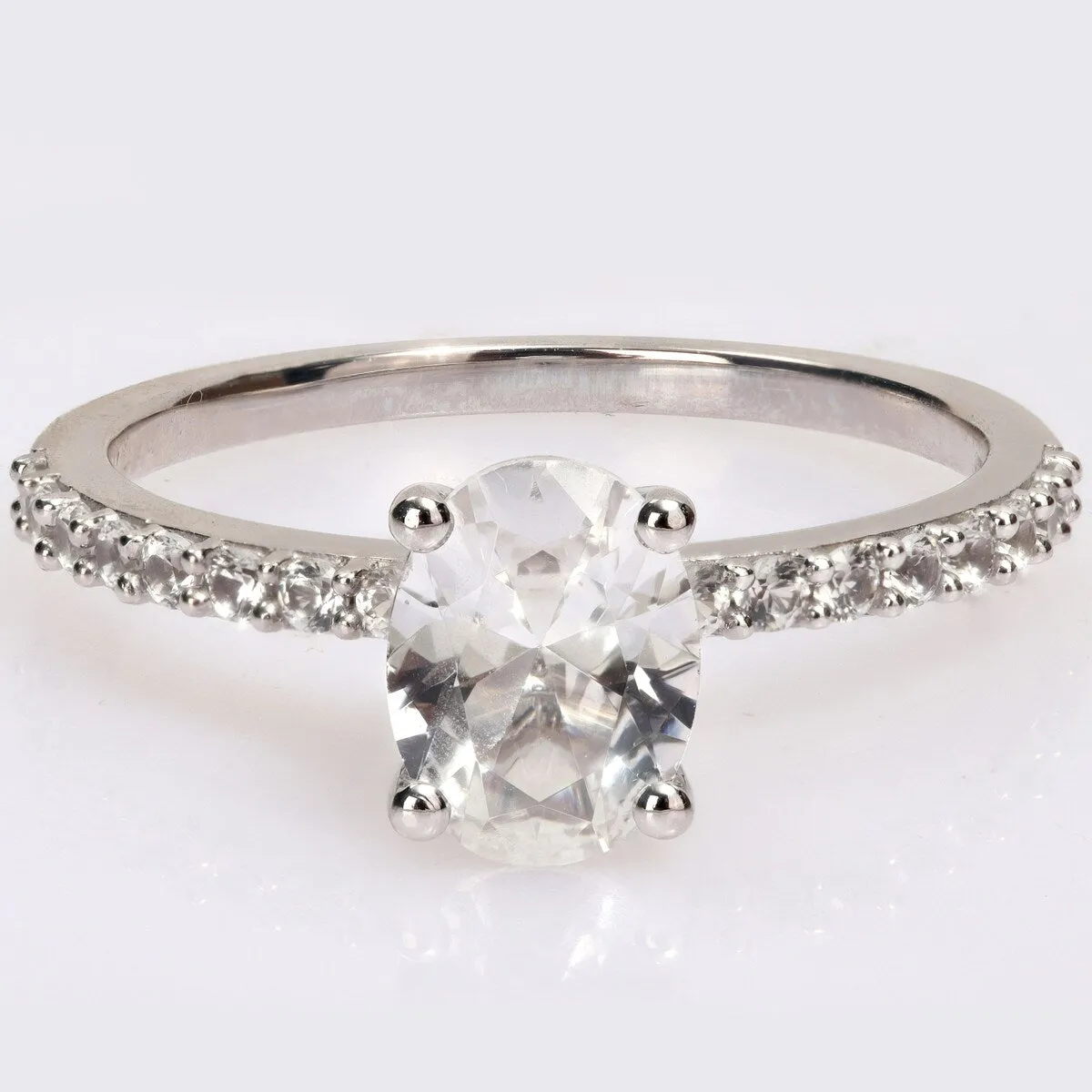 Miadora 2 1/3ct TGW Oval-cut Created White Sapphire Engagement Ring in 10k White Gold sold by Zulily