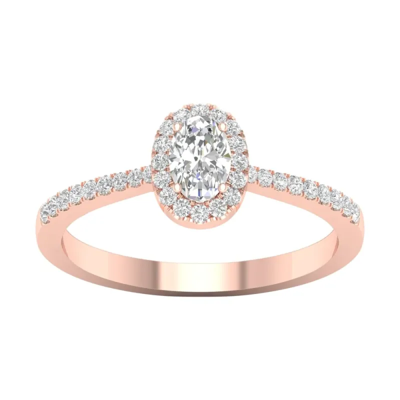 1/2ct TDW Diamond Halo Ring in 10k Gold by De Couer sold by Zulily