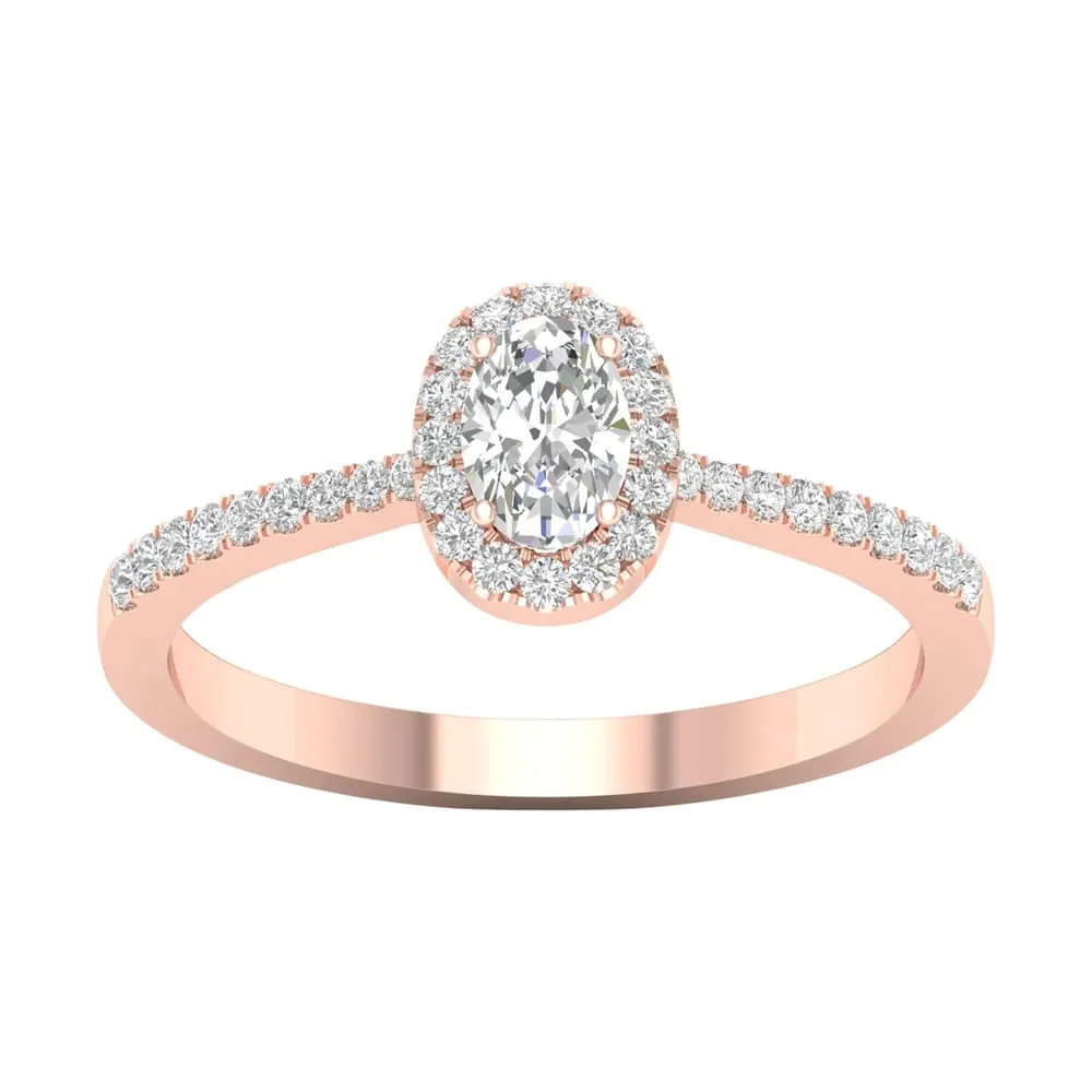 1/2ct TDW Diamond Halo Ring in 10k Gold by De Couer sold by Zulily