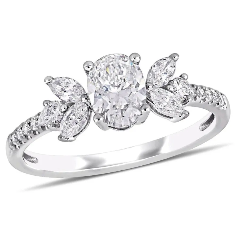 Miadora 14k White Gold 1 1/7ct TDW Diamond Floral-Inspired Engagement Ring sold by Zulily