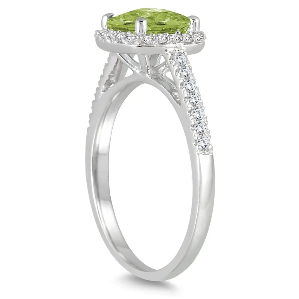 Peridot and Diamond Ring in 10K White Gold sold by Zulily product image thumbnail 2