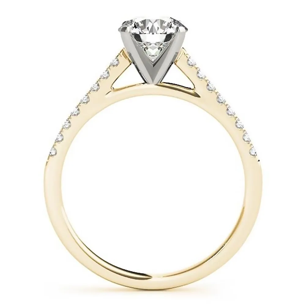 Auriya 14k Gold Classic 4ct Moissanite and Diamond Engagement Ring 1/6ctw sold by Zulily product image thumbnail 5