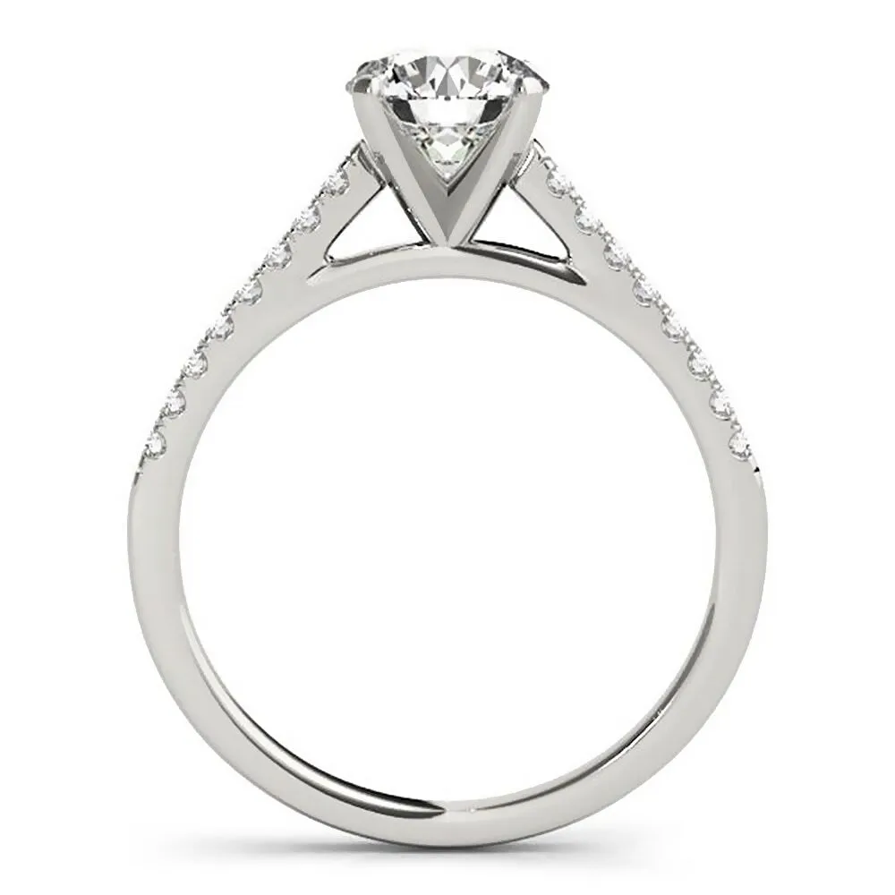 Auriya 14k Gold Classic 4ct Moissanite and Diamond Engagement Ring 1/6ctw sold by Zulily product image thumbnail 4