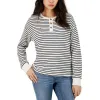 Tommy Hilfiger Women's Long Sleeve Striped Boxy Henley Top White Size X-Small sold by Zulily