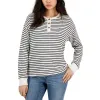 Tommy Hilfiger Women's Long Sleeve Striped Boxy Henley Top White Size X-Small sold by Zulily
