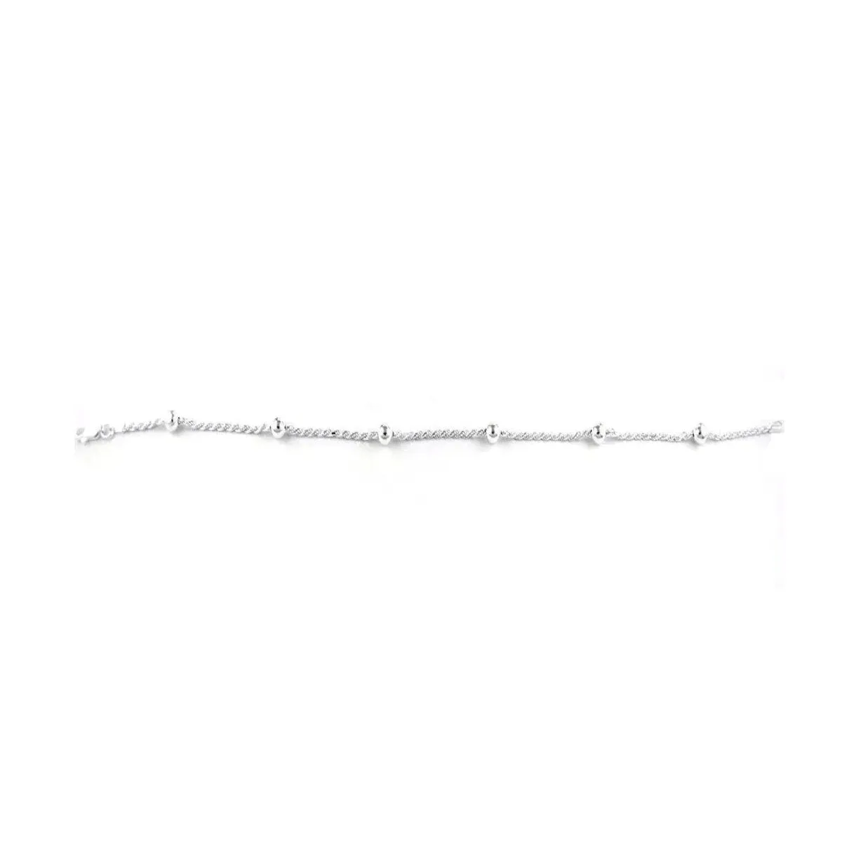 925 Sterling Silver 1.5MM Diamond Cut Rope Bead Anklet 9" or 10" sold by Zulily product image thumbnail 3