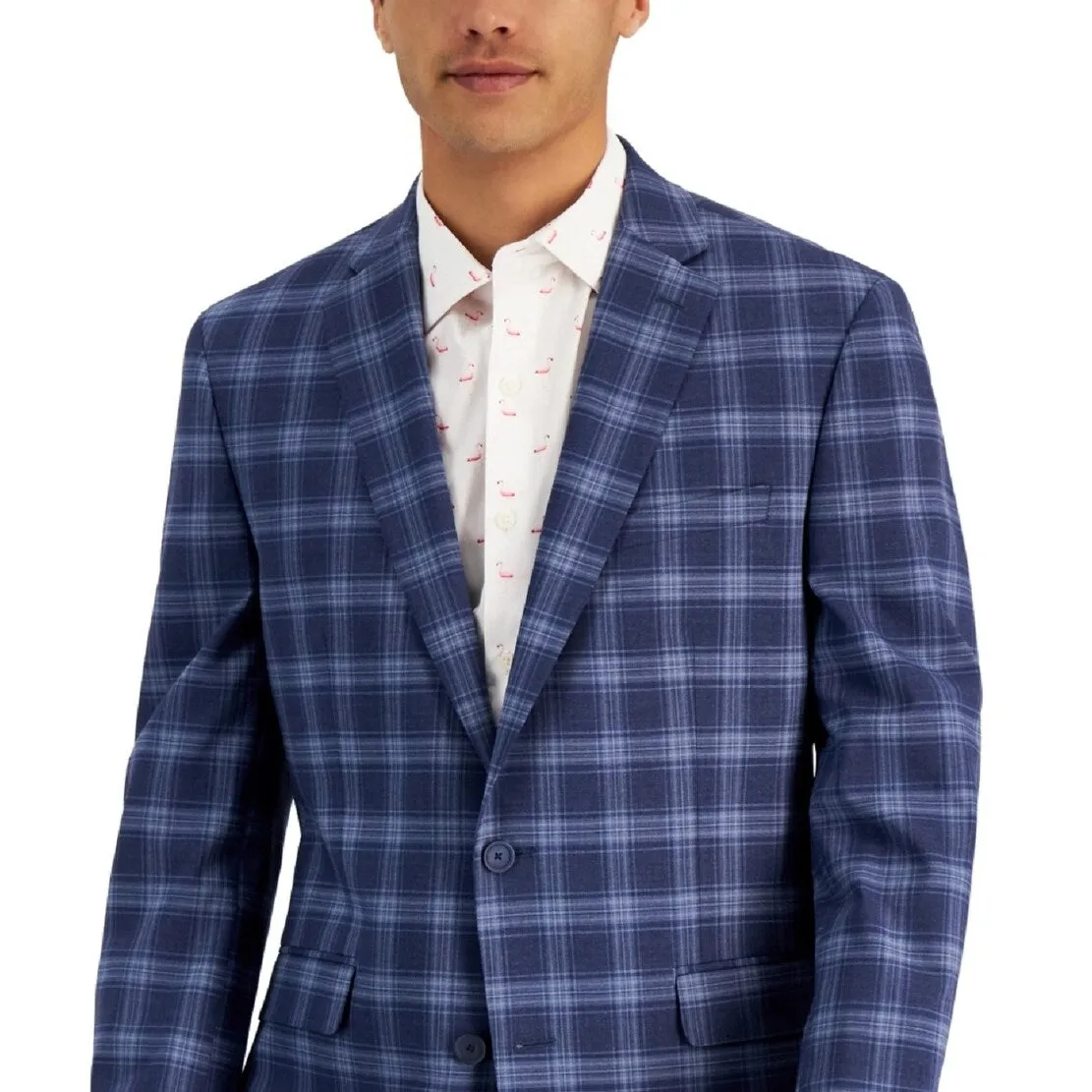 Bar III Men's Slim Fit Patterned Blazer Blue Size 40 sold by Zulily product image thumbnail 2