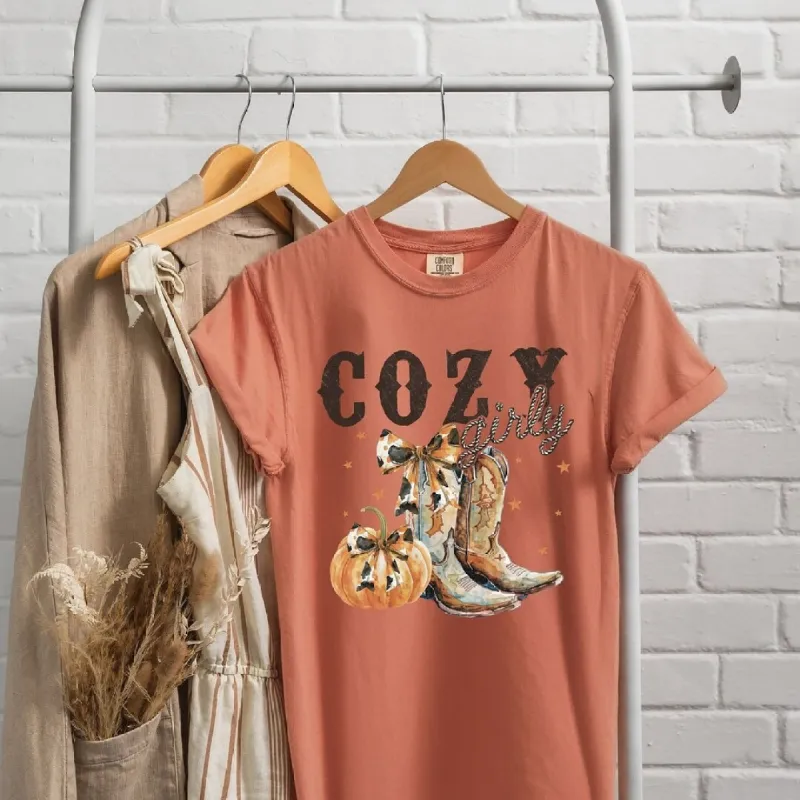 Coquette Fall Western Boots Garment Dyed Tee sold by Zulily