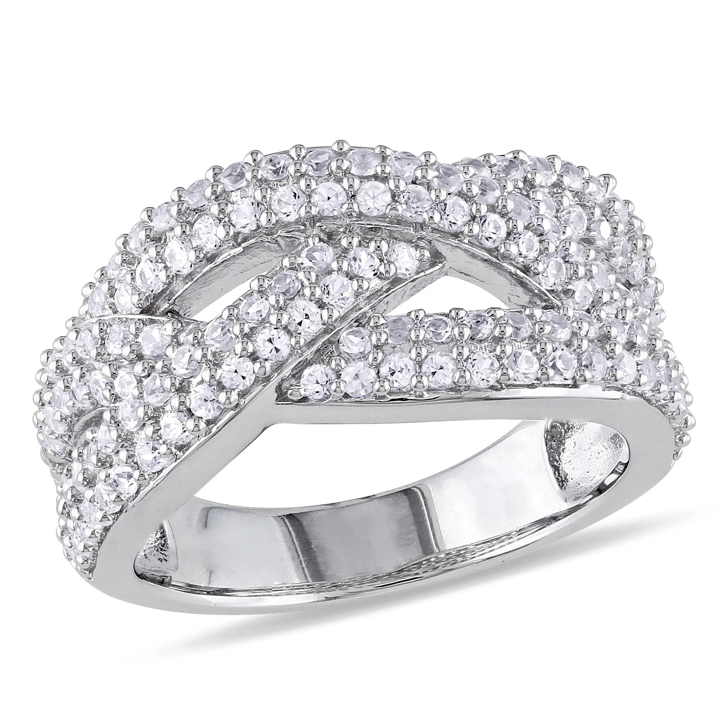 Miadora 1 1/4ct TGW Created White Sapphire Braided Ring in Sterling Silver sold by Zulily