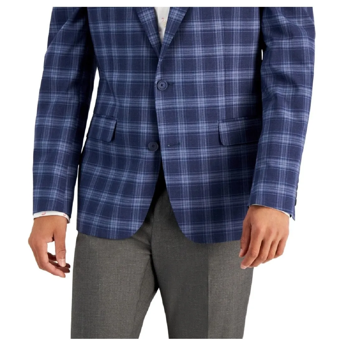 Bar III Men's Slim Fit Patterned Blazer Blue Size 40 sold by Zulily product image thumbnail 3