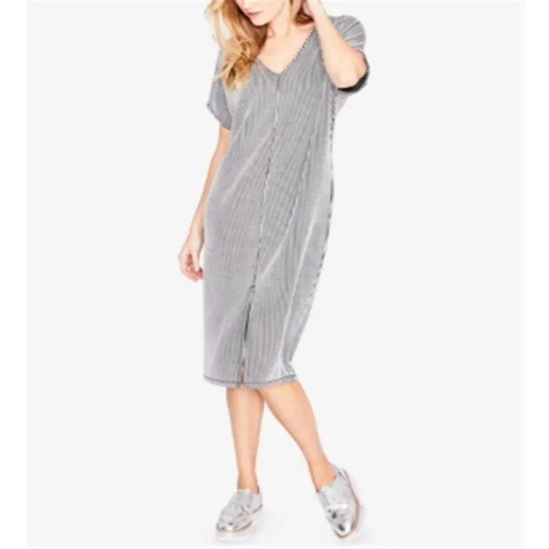 Rachel Roy Women's Cut Out Printed Short Sleeve V Neck MIDI Shift Dress Black Small sold by Zulily