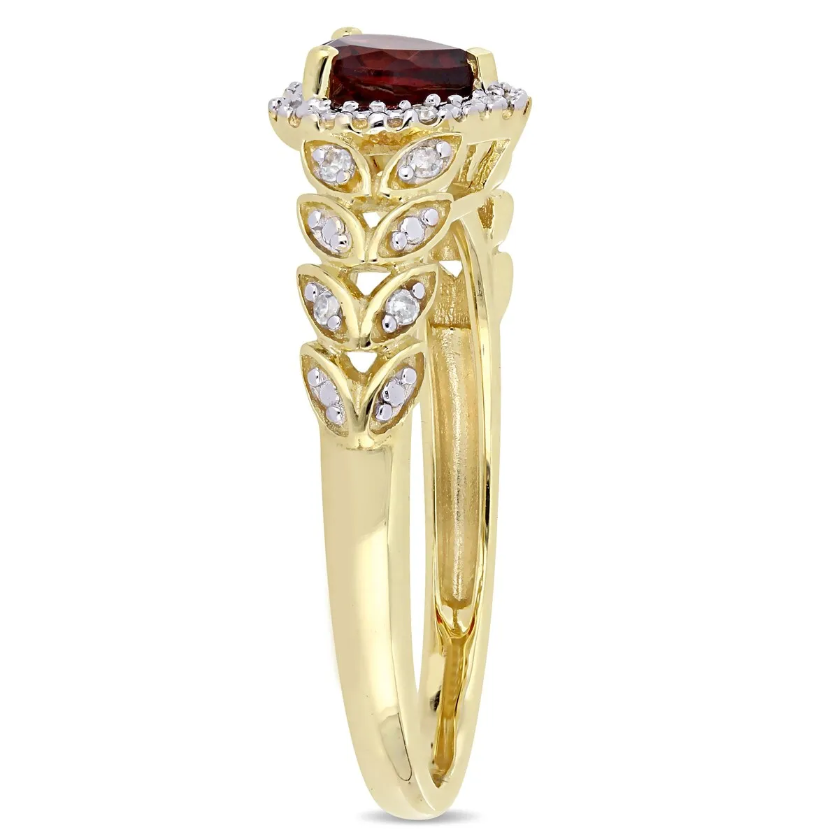 Miadora 10k Yellow Gold Garnet and Diamond Heart Halo Ring sold by Zulily product image thumbnail 2