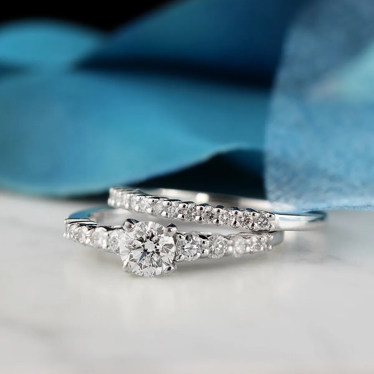 Auriya 14k Gold 1ctw Round Diamond Engagement Ring Set sold by Zulily