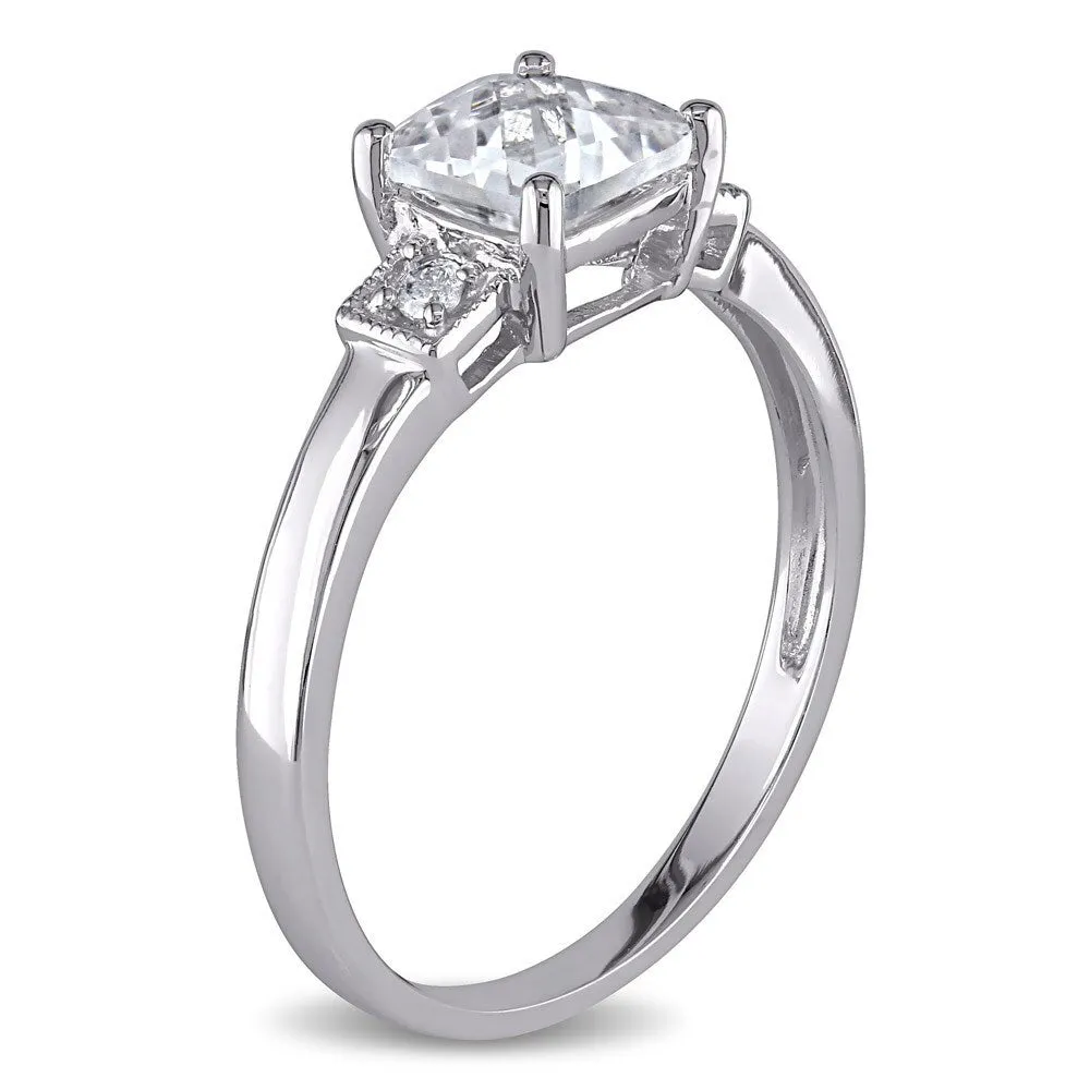 Miadora 10k White Gold Created White Sapphire and Diamond Accent Ring sold by Zulily product image thumbnail 4