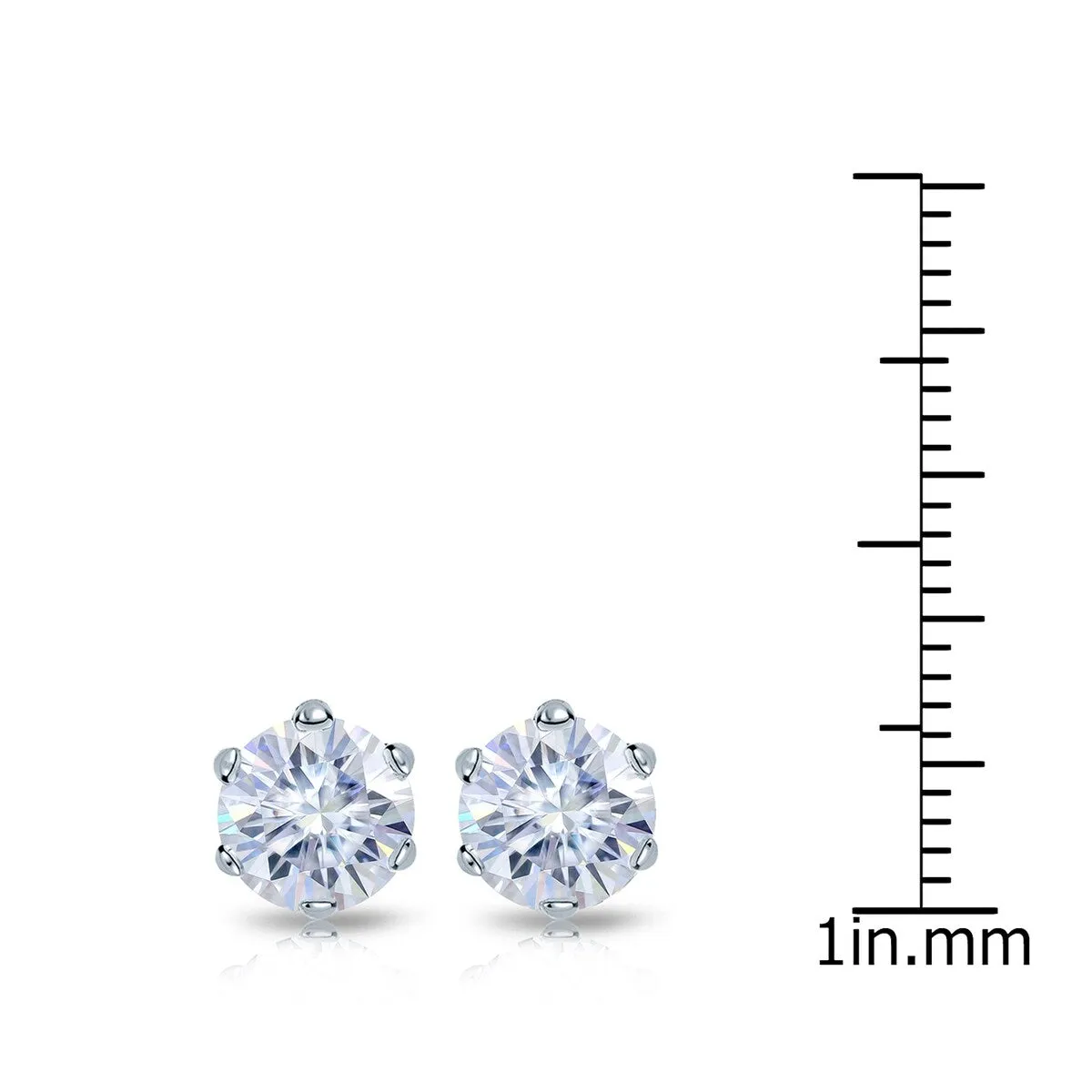 Auriya Platinum 2ctw Round Moissanite Stud Earrings - 6.5 mm sold by Zulily product image thumbnail 4
