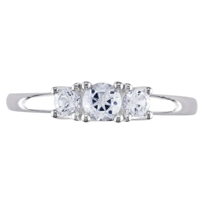 Miadora 10k White Gold Created White Sapphire Ring made by Zulily