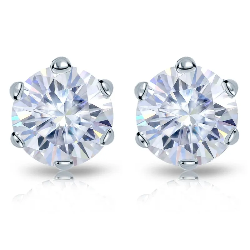 Auriya Platinum 2ctw Round Moissanite Stud Earrings - 6.5 mm sold by Zulily