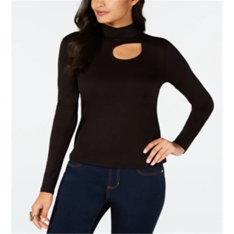 Thalia Sodi Women's Cutout Mock Neck Top Black Size Small sold by Zulily