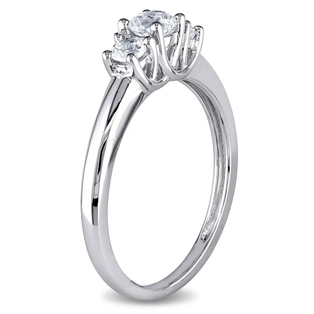 Miadora 10k White Gold Created White Sapphire Ring sold by Zulily product image thumbnail 3
