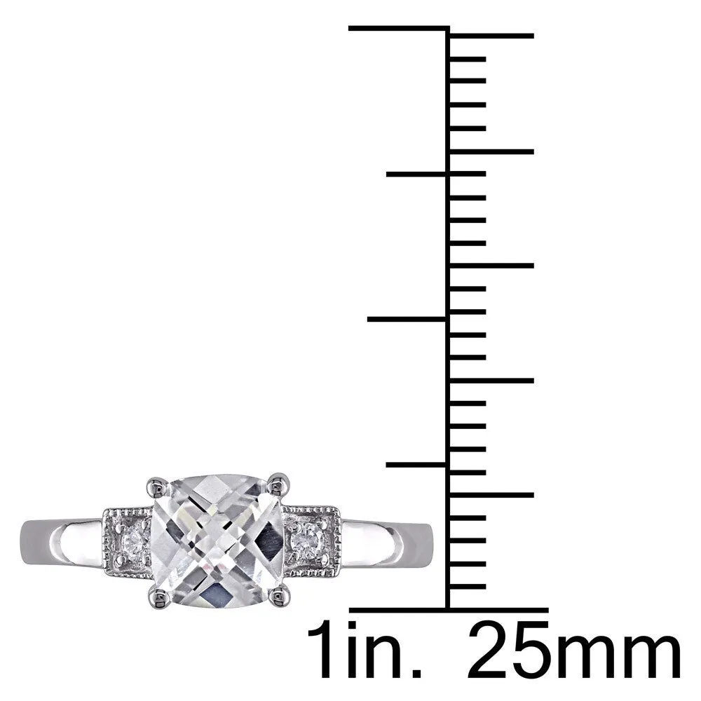 Miadora 10k White Gold Created White Sapphire and Diamond Accent Ring sold by Zulily