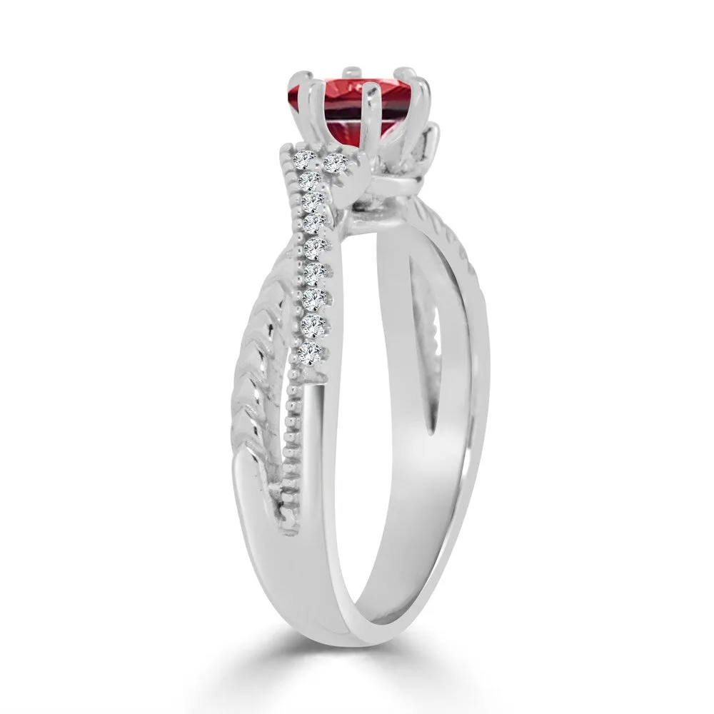 Auriya 14k Gold 2/5ct Ruby and 1/6ct TDW Round Diamond Engagement Ring sold by Zulily product image thumbnail 5