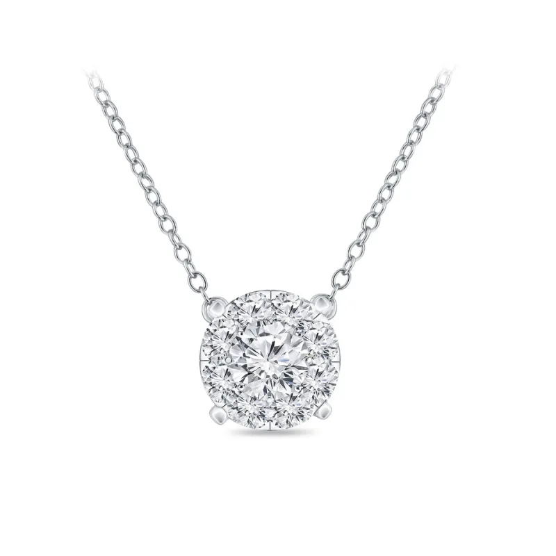 14k Gold Round Shaped 1/10ct TDW Pave Diamond Necklace by Auriya (H-I, I1-I2) sold by Zulily