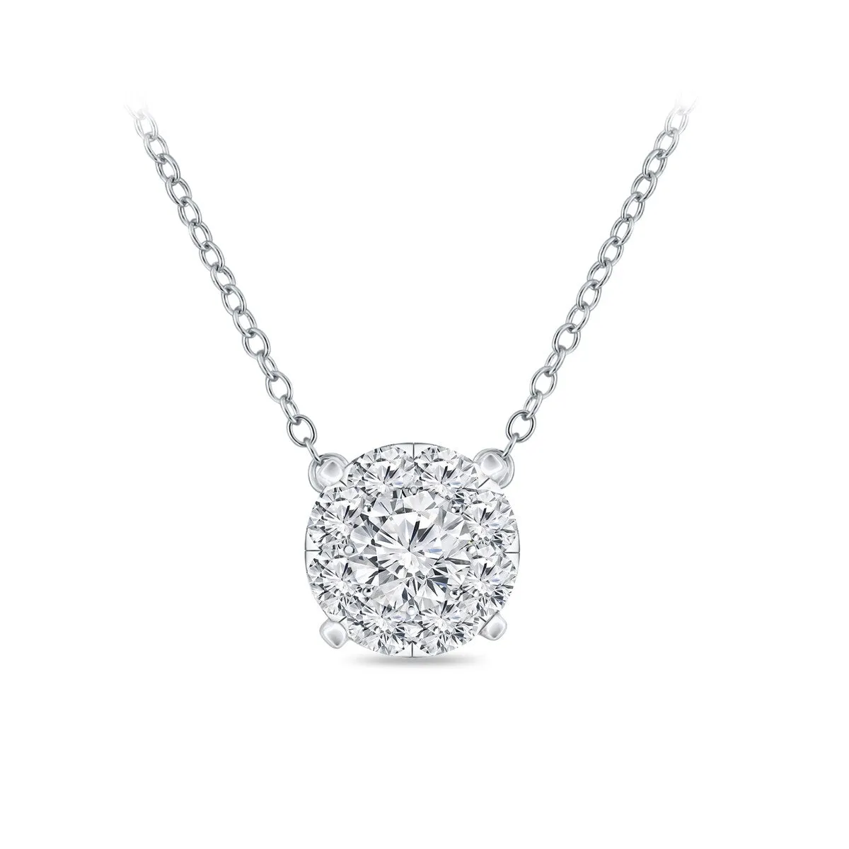 14k Gold Round Shaped 1/10ct TDW Pave Diamond Necklace by Auriya (H-I, I1-I2) sold by Zulily
