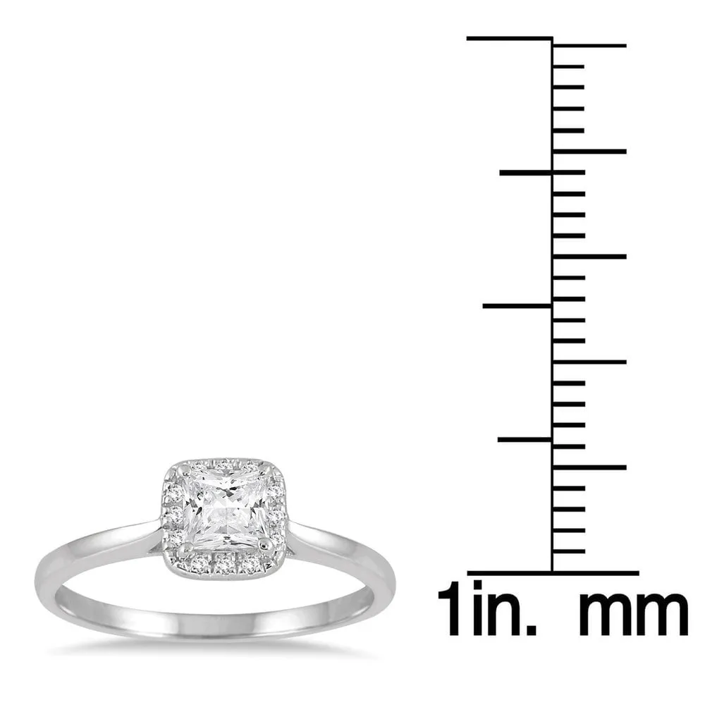 Marquee Jewels 14k White Gold 1/2ct TDW Diamond Halo Engagement Ring sold by Zulily product image thumbnail 3