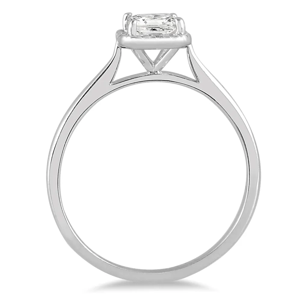 Marquee Jewels 14k White Gold 1/2ct TDW Diamond Halo Engagement Ring sold by Zulily product image thumbnail 2
