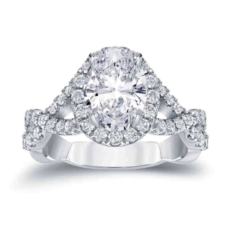 Auriya Platinum 2 1/8ct TDW Certified Oval-Cut Infinity Double Halo Diamond Engagement Ring sold by Zulily