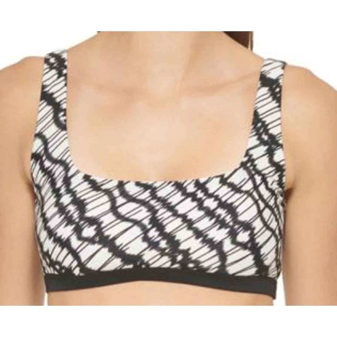 DKNY Women's Printed Square Neck Bikini Top Swimsuit Black sold by Zulily product image thumbnail 3