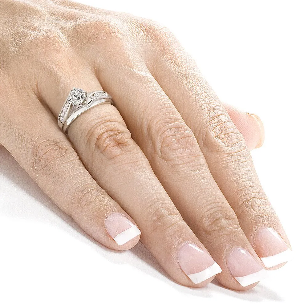 Annello 14k White Gold 1ct TDW Diamond 2-piece Bridal Ring Set sold by Zulily product image thumbnail 4