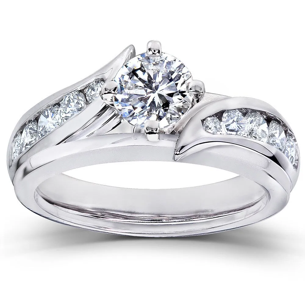 Annello 14k White Gold 1ct TDW Diamond 2-piece Bridal Ring Set sold by Zulily