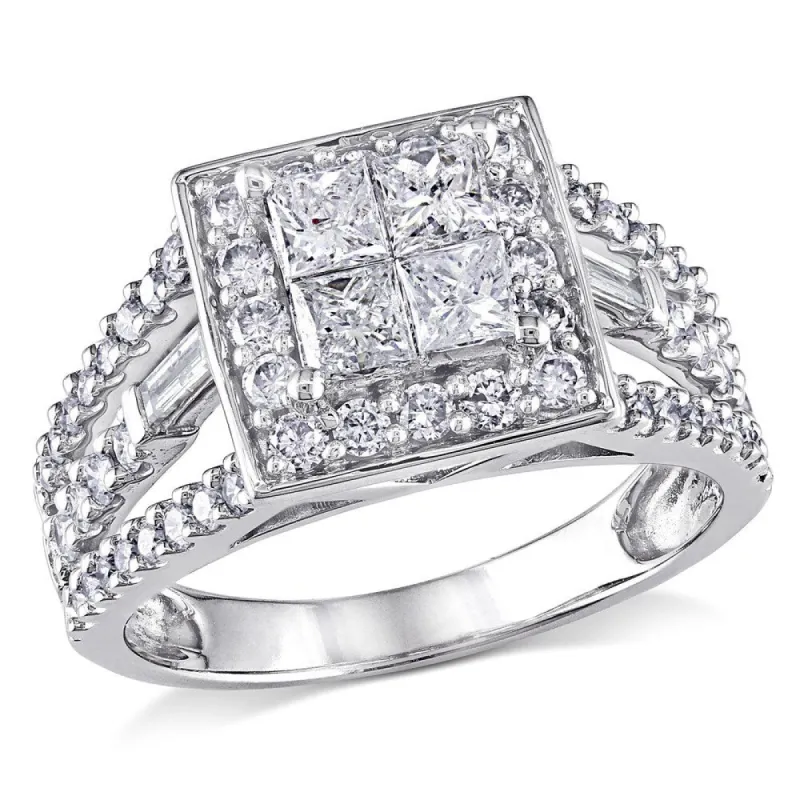 Miadora Signature Collection 14k White Gold 1 1/2ct TDW Princess Diamond Ring sold by Zulily