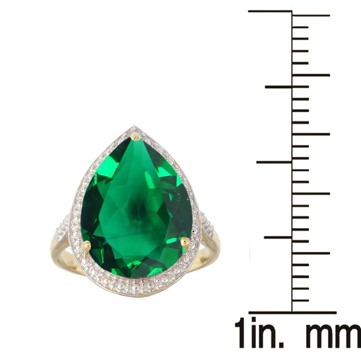 18K Gold-Plated Emerald Sterling Silver Tear Drop Ring sold by Zulily product image thumbnail 3