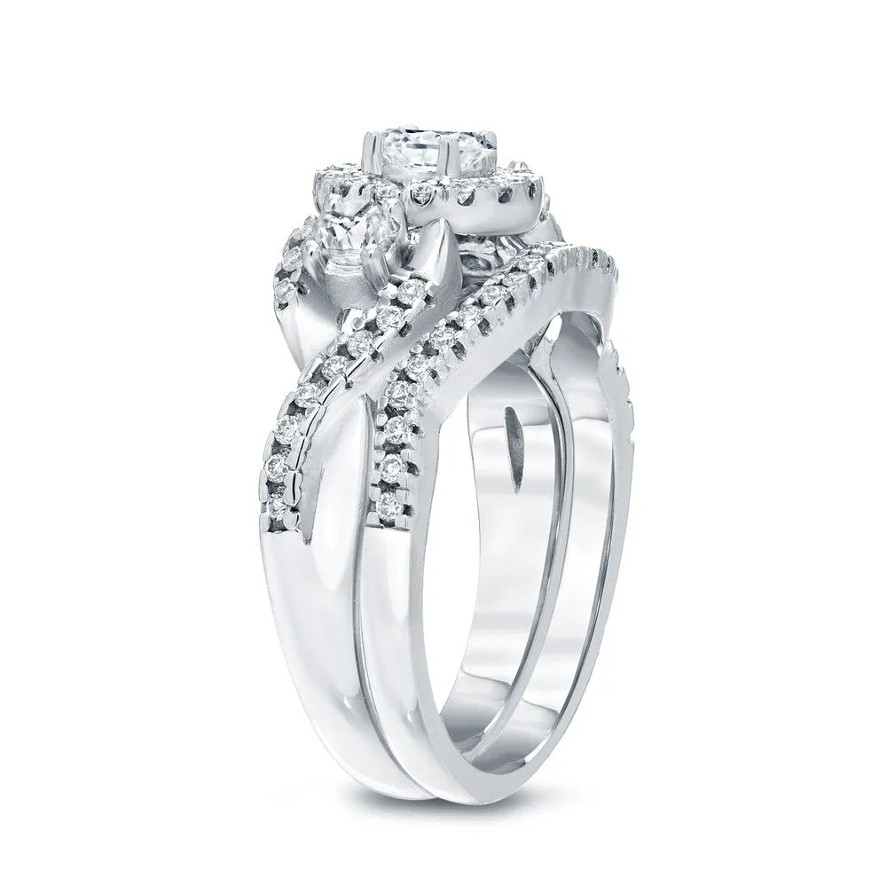 14k Gold 3/4ct TDW Braided Infinity Inspired Diamond Halo Engagement Ring Set by Auriya sold by Zulily product image thumbnail 5