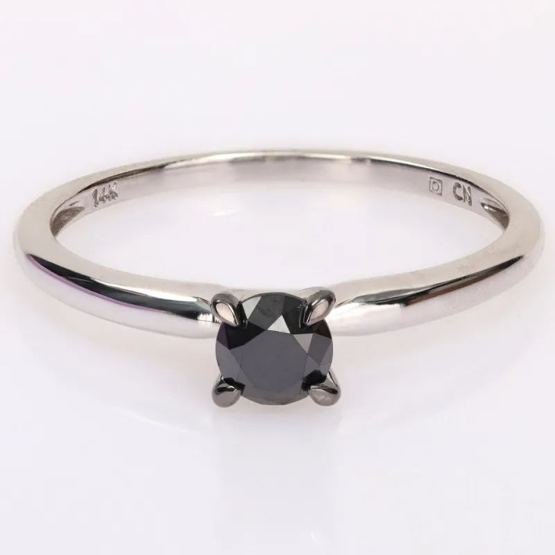 Miadora 1/2ct TDW Black Diamond Solitaire Engagement Ring in 14k White Gold sold by Zulily