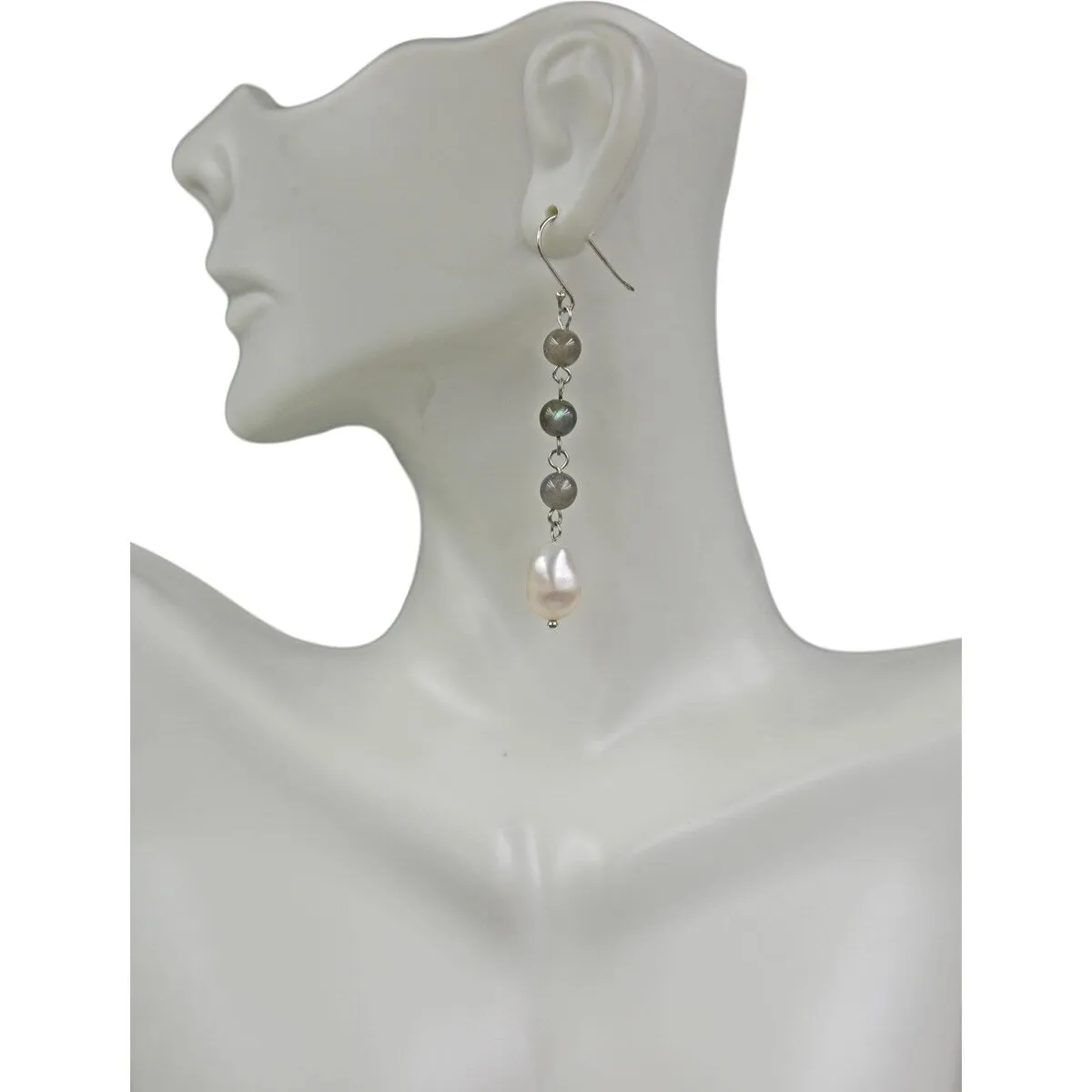 Pearl Labradorite Drop Earring sold by Zulily product image thumbnail 2
