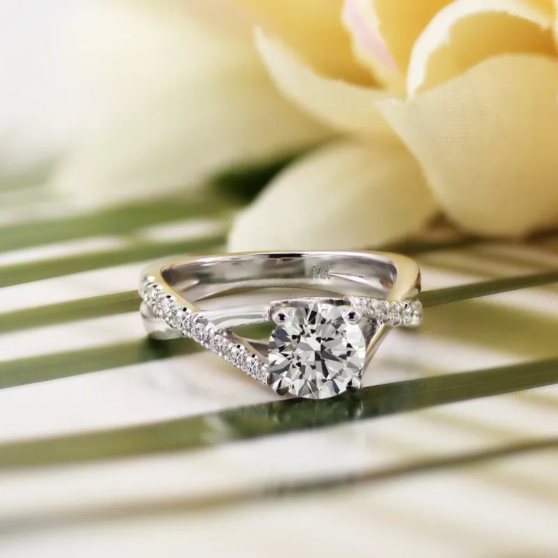 Moissanite by Auriya 14k Gold 1ctw and Diamond Engagement Ring 1/4ctw sold by Zulily