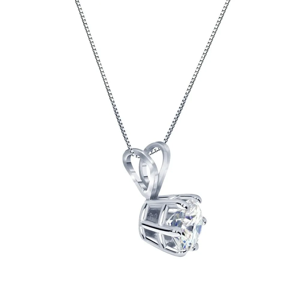 Auriya Round Solitaire Moissanite Necklace 2ctw 6-prong Basket 14k Gold - 8.2 mm sold by Zulily product image thumbnail 4
