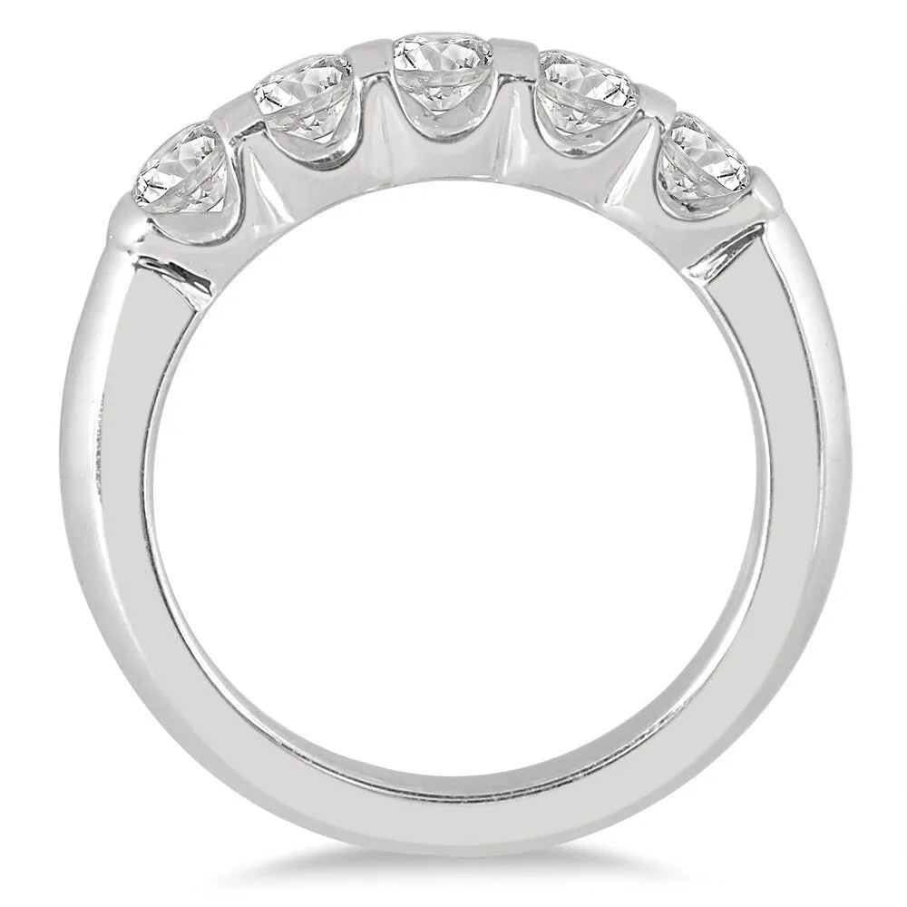 Marquee Jewels 14k White Gold 3/4ct TDW Bar-set 5-stone Diamond Band sold by Zulily product image thumbnail 2