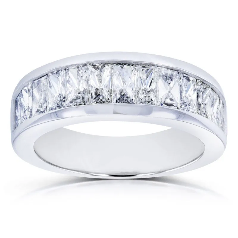 Annello by Kobelli 14k White Gold 2 1/4 Carats TDW Princess Baguette Diamond Wedding Band sold by Zulily