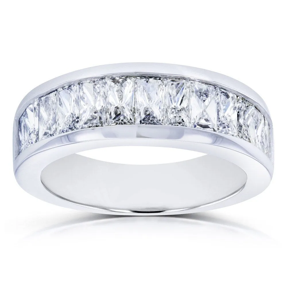 Annello by Kobelli 14k White Gold 2 1/4 Carats TDW Princess Baguette Diamond Wedding Band sold by Zulily