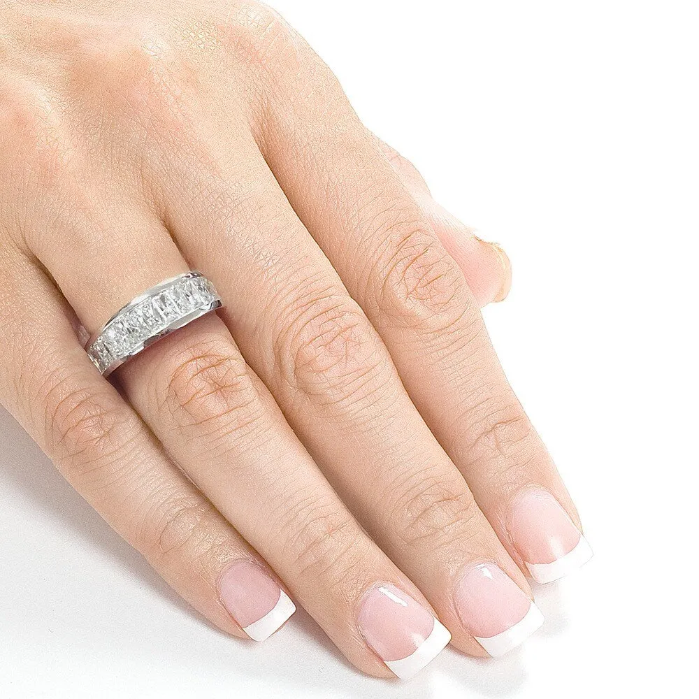 Annello by Kobelli 14k White Gold 2 1/4 Carats TDW Princess Baguette Diamond Wedding Band sold by Zulily product image thumbnail 2