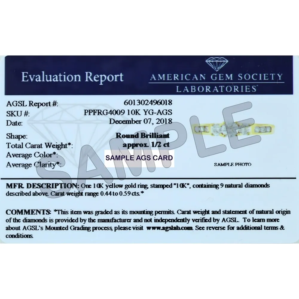 AGS Certified 3/4 Carat TW Three Stone Diamond Ring in 10K Yellow Gold sold by Zulily product image thumbnail 5