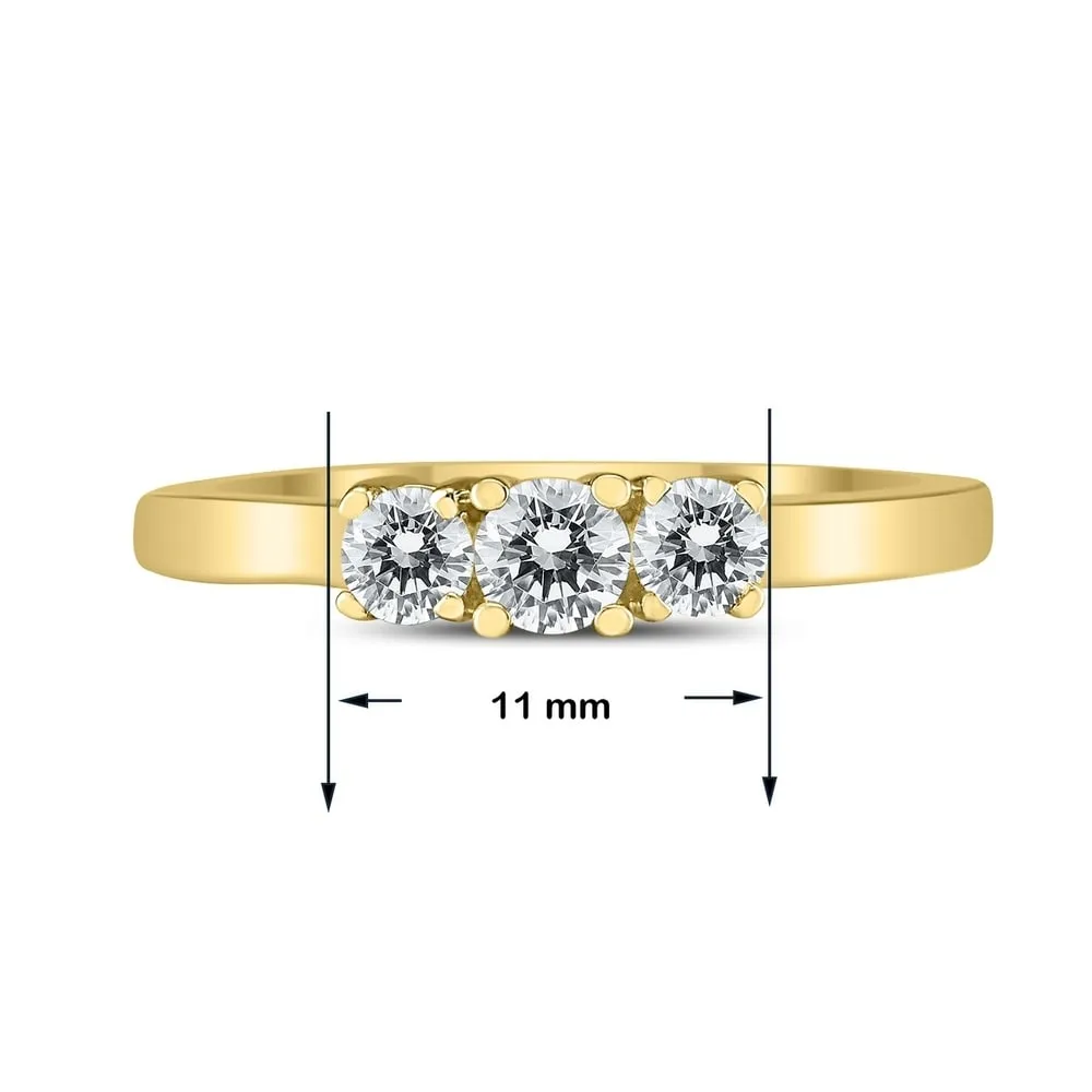 AGS Certified 3/4 Carat TW Three Stone Diamond Ring in 10K Yellow Gold sold by Zulily product image thumbnail 3