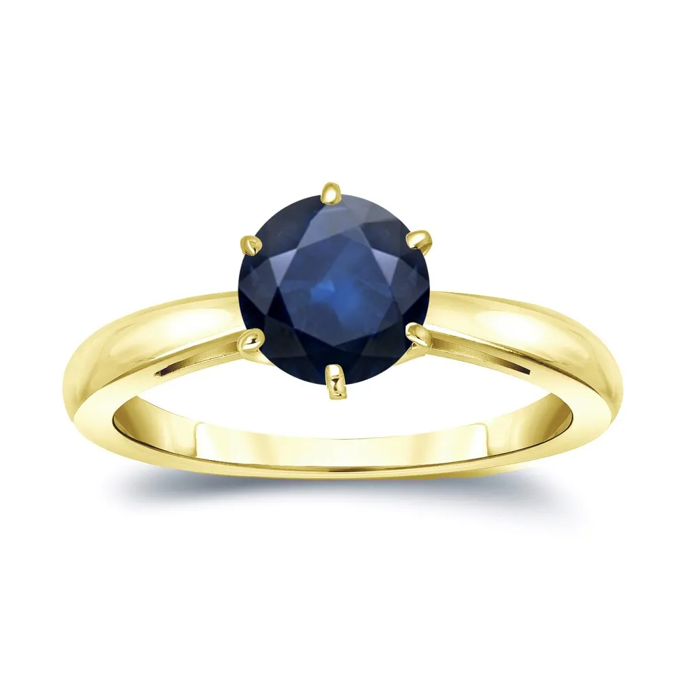 Auriya 14k Gold Blue Sapphire Solitaire Engagement Ring 2ct TGW sold by Zulily product image thumbnail 4
