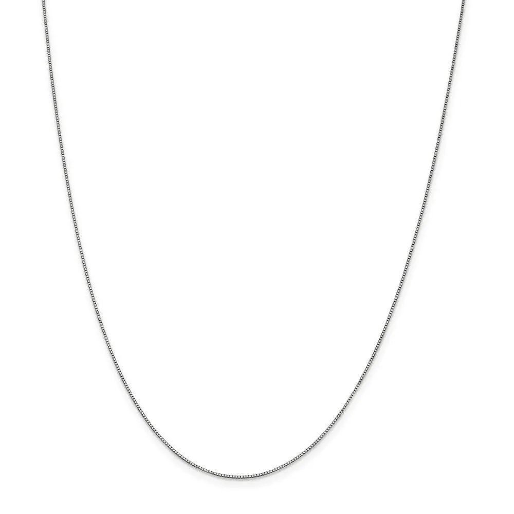 Curata 10k White Gold 0.7mm Solid Box Chain Necklace (Spring-ring) Options: 16 18 20 22 24 sold by Zulily