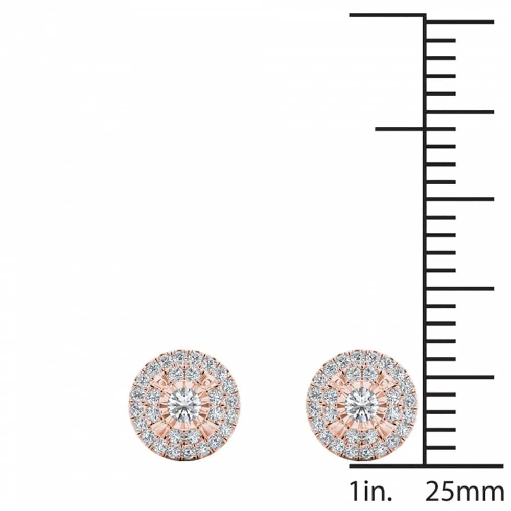 De Couer 10k Rose Gold 1/4ct TDW Diamond Cluster Earrings - Pink sold by Zulily product image thumbnail 4